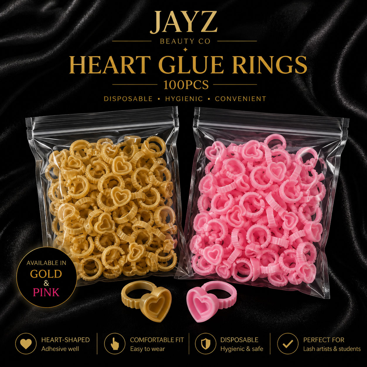 Heart Glue Rings | 100PCS